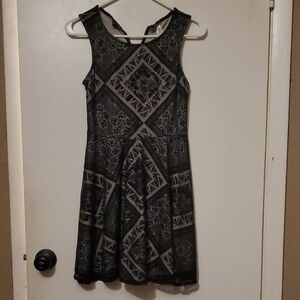 Xhilaration Black & Gray Lace Overlay Mini Dress Women’s S/P